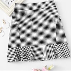 gingham mini skirt